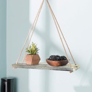 Brand New wood hanging Shelves. Whitewashed.